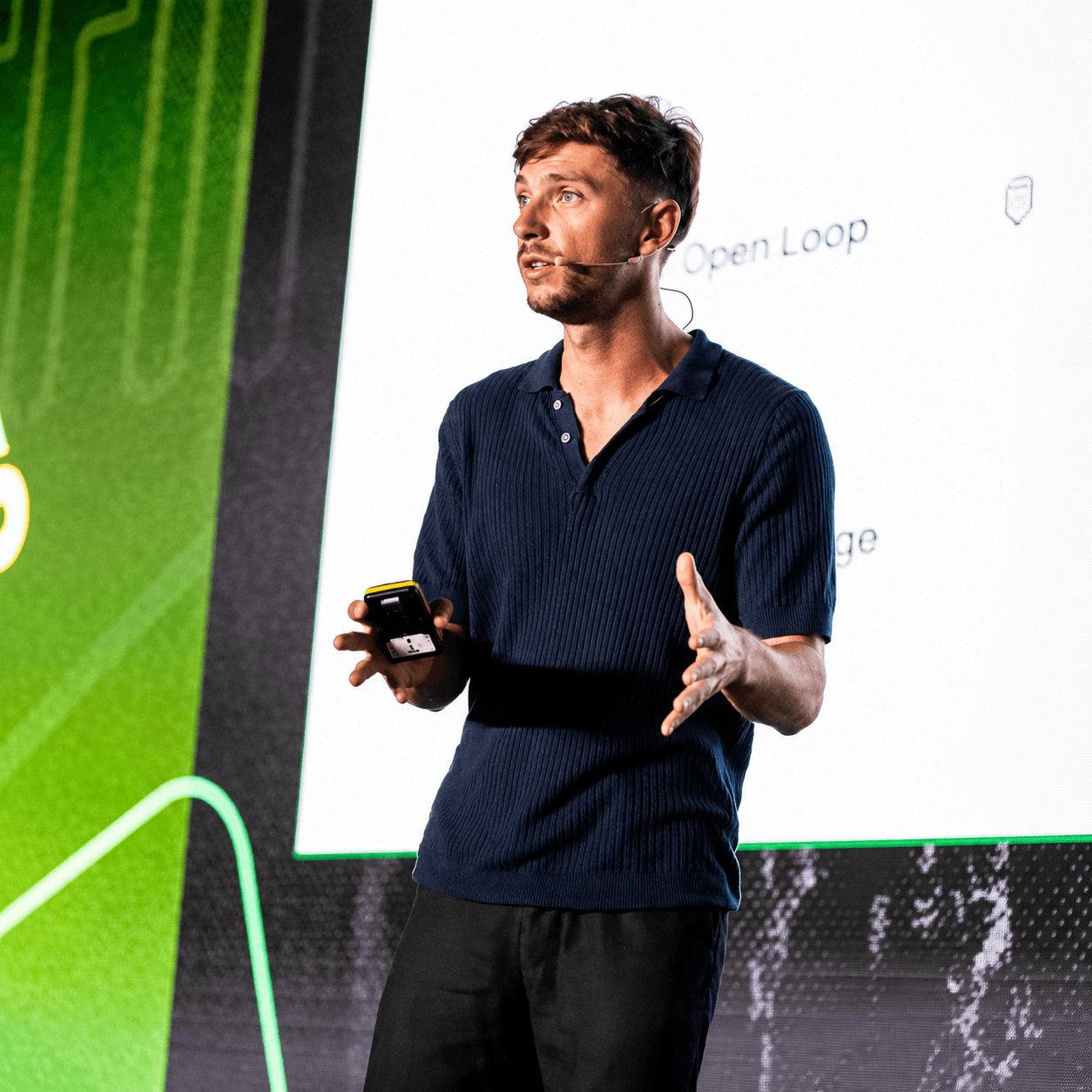 Timoté Chanut speaking on stage about TikTok Shop strategy